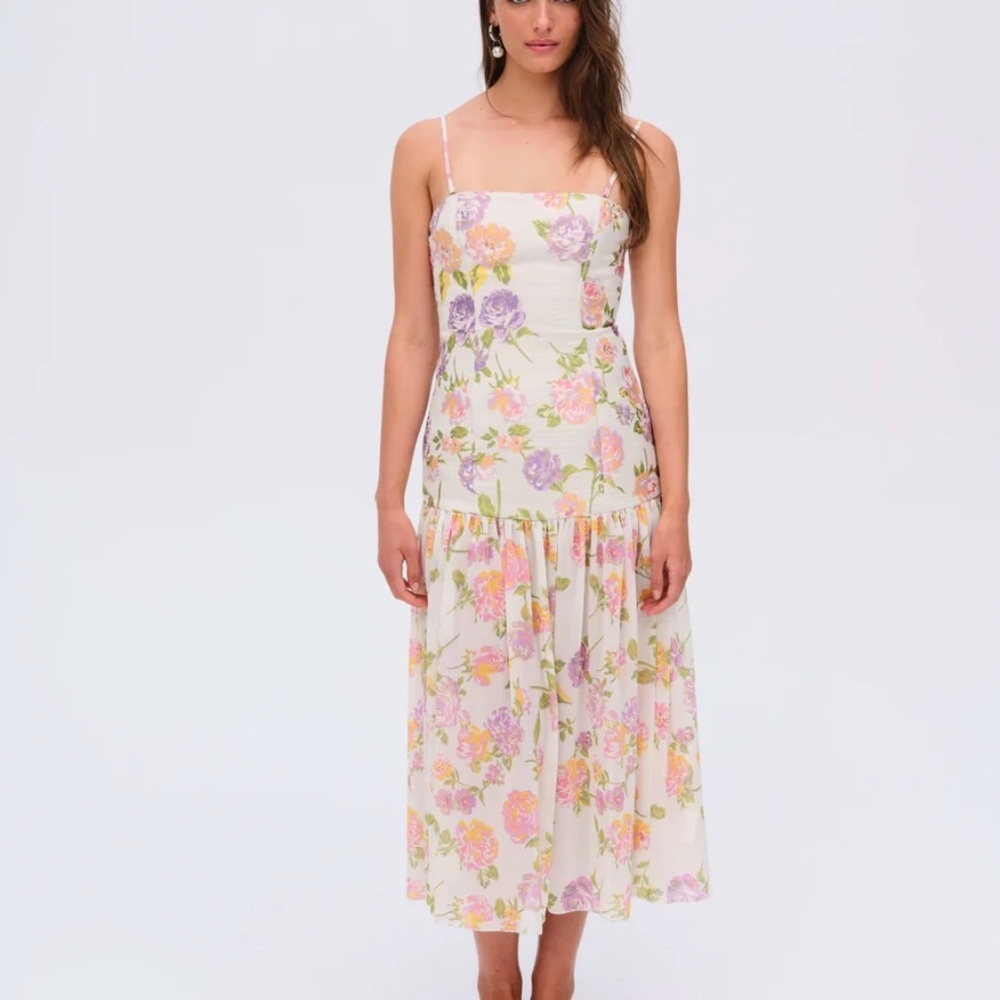 For Love and Lemons Cleodora Midi Dress (Small)